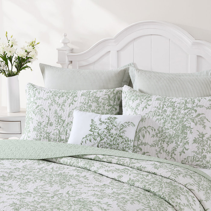 Laura Ashley Bedford Cotton Blue Rectangular Throw Pillow Wayfair